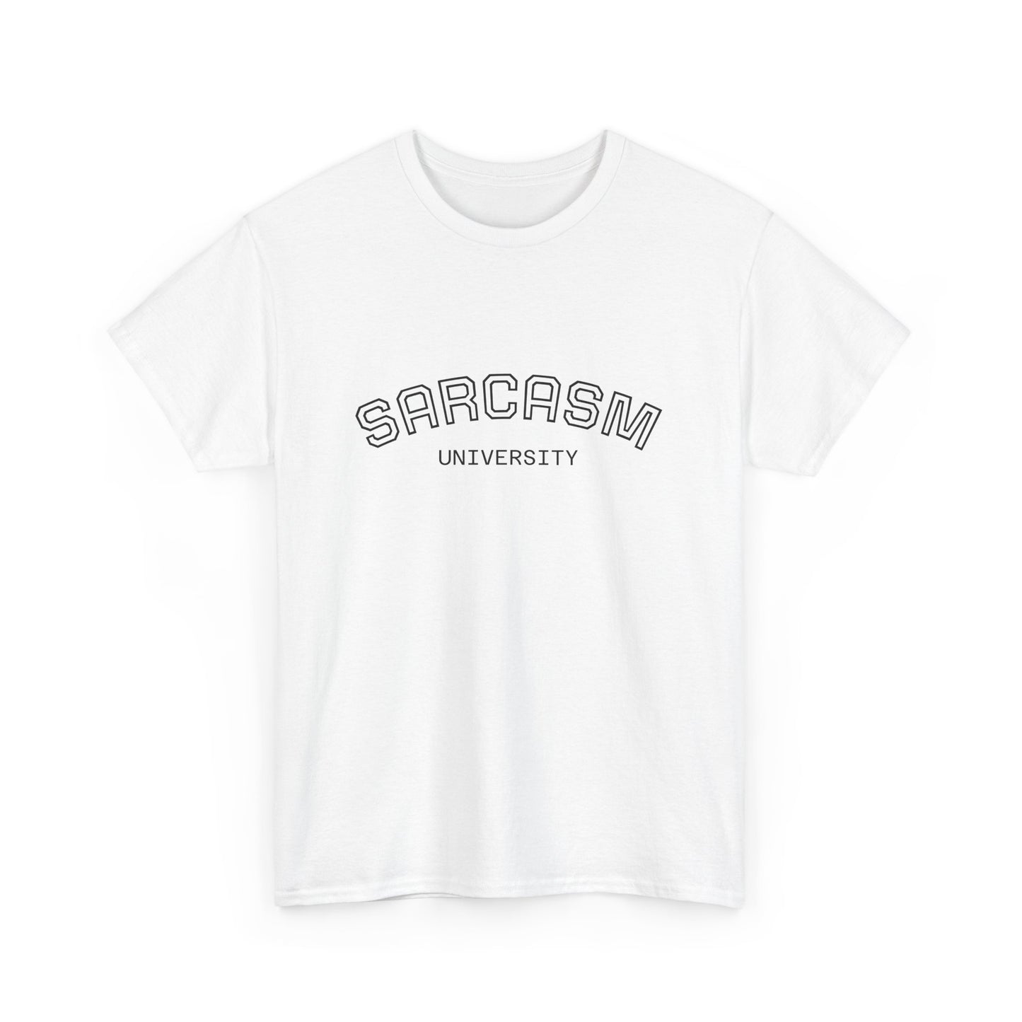 Sarcasm University Unisex Heavy Cotton Tee, Funny T-Shirt, Gift for Sarcastic Friends, College Humor Apparel, Quirky University Shirt